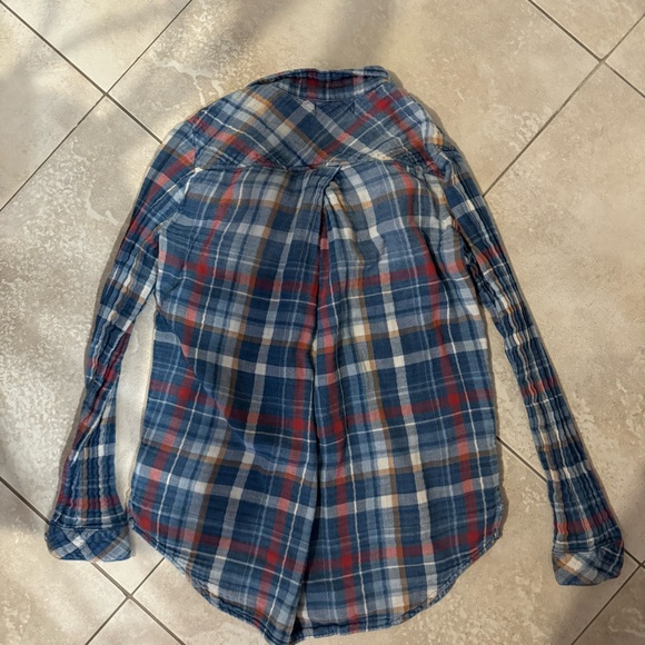 Cloth & Stone x Anthropologie Blue Flannel Button Down Shirt XS Great Condition - Picture 4 of 4